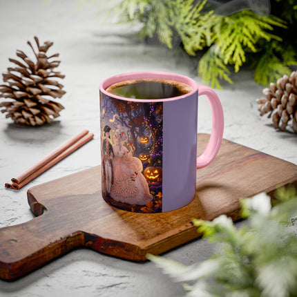 🎃🌙 The Midnight Court Of Pumpkin Grove Colorful Mug – Elegant Halloween Masquerade