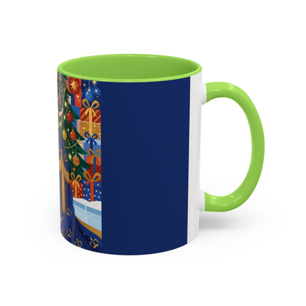 👑🎄 The Christmas Queen Of Golden Bells Colorful Mug – Art Deco Holiday Elegance