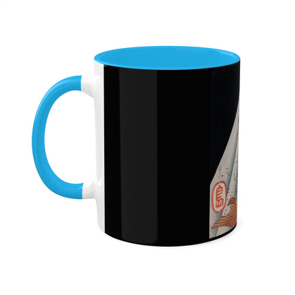 Carp Swimming up a Waterfall by Yashima Gakutei Colorful Mugs, 11oz