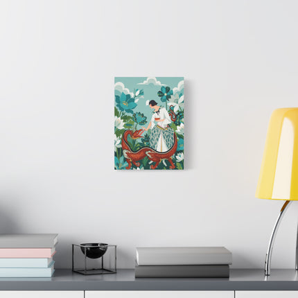 🐉🌿 The Dragon Keeper Placemat – Art Deco Floral Fantasy