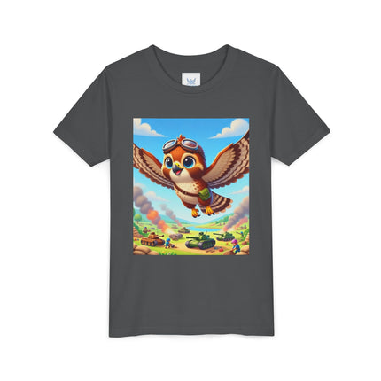 Red-Tailed Hawk in Battle Youth Short Sleeve Tee