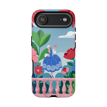 🌺🪭 The Lady Of The Grand Flower Terrace Phone Case – Art Deco Garden Elegance
