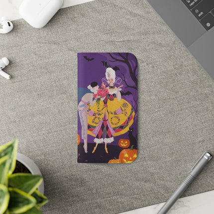 🎭🌹 The Harlequin Rose Masquerade Flip Case – Theatrical Halloween Romance