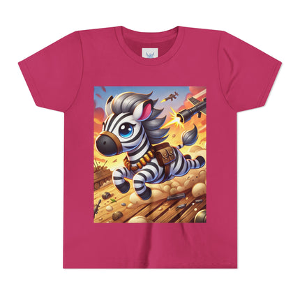 Zebra on the Run Youth Short Sleeve Tee
