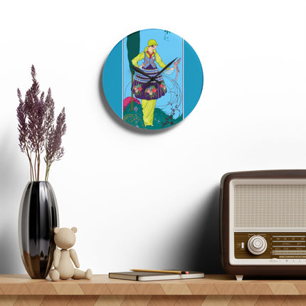 Exquisite Elegance by Umberto Brunelleschi Acrylic Wall Clock