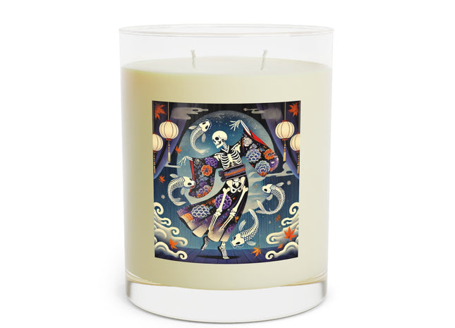 Skeleton Kabuki Performer Scented Candle - Full Glass, 11oz