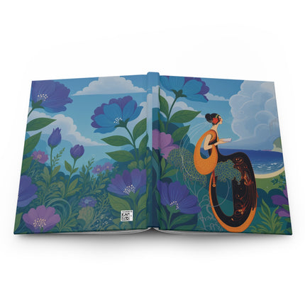 🌊🌺 The Lady Of The Seaside Flower Garden Hardcover Journal – Art Deco Coastal Elegance