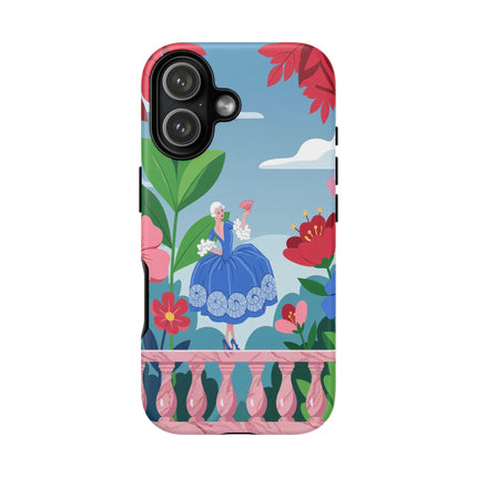 🌺🪭 The Lady Of The Grand Flower Terrace Phone Case – Art Deco Garden Elegance