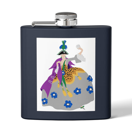 Masquerade Marquise Flask – Art Deco Glamour & Carnival Mystique
