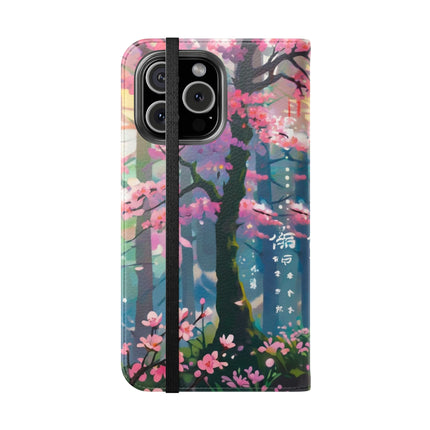 🦊⚔️ Cyberpunk Samurai Maiden Flip Case – Neon Grace & Warrior Courage