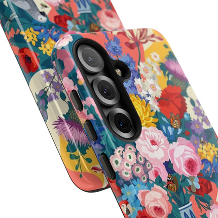 Floral Vanitas Phone Case – Parrot & Porcelain Splendor