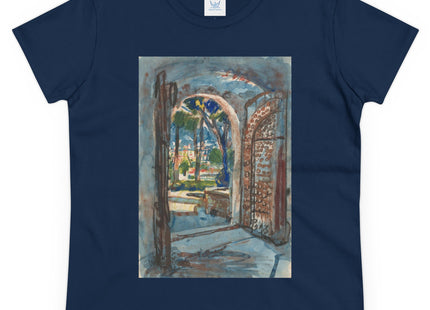 Gate in S. Miniato by Martin Monnickendam Women's Midweight Cotton Tee