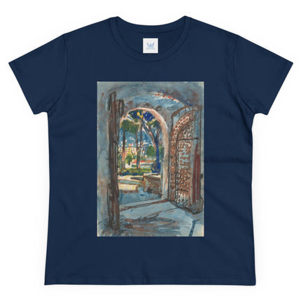 Gate in S. Miniato by Martin Monnickendam Women's Midweight Cotton Tee