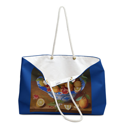Still Life with Lemons, Oranges, and a Pomegranate by Jacob van Hulsdonck Weekender Bag
