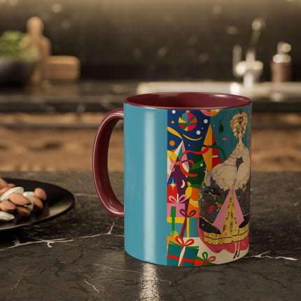 🎀✨ The Christmas Court Of Joy Colorful Mug – Art Deco Holiday Fantasy