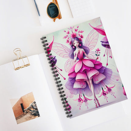 Fuchsia Fairy Spiral Notebook - Ruled Line