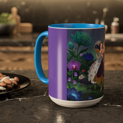 The Ladies Of The Moonlit Garden Colorful Mugs – Art Deco Floral Elegance