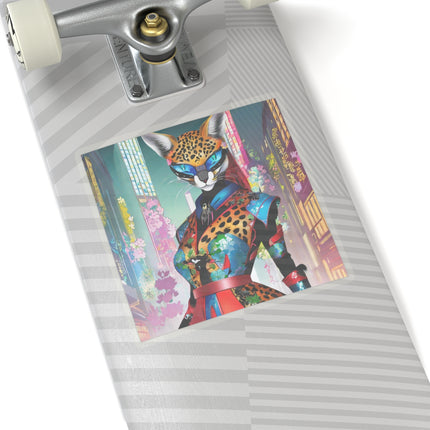 Cyber Cat Glamour Kiss-Cut Stickers (4 Sizes)