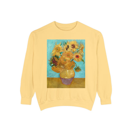 Vase with Twelve Sunflowers by Vincent Van Gogh Unisex Garment-Dyed Sweatshirt