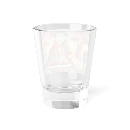 Cherry Blossom Courtesans & Crimson Crab Shot Glass – Imperial Elegance & Playful Charm