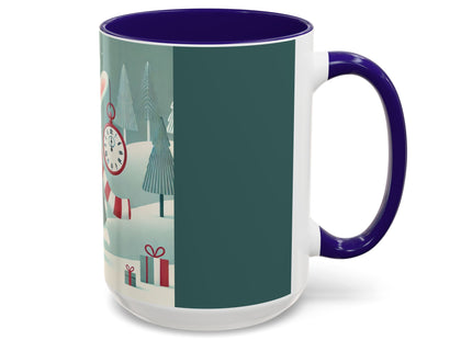 Candy Cane Timekeeper Bunny Colorful Mugs (11oz, 15oz)