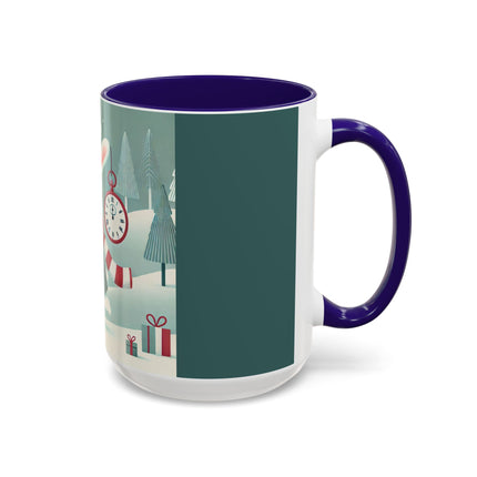Candy Cane Timekeeper Bunny Colorful Mugs (11oz, 15oz)