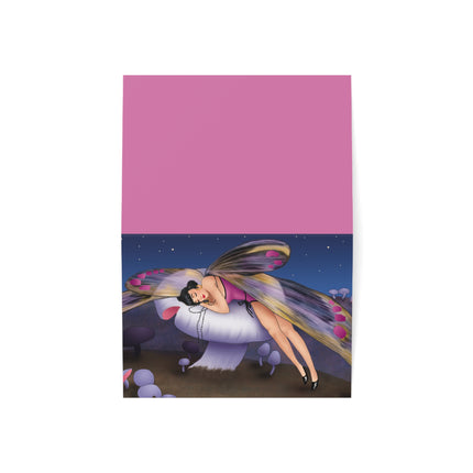 Slumbering Fairy on a Mushroom Greeting Cards (1, 10, 30, and 50pcs)