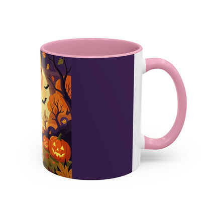🌕🍂 Autumn Song Beneath The Harvest Moon Colorful Mug – Whimsical Halloween Charm