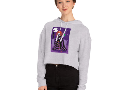 Mystic Elegance Women’s Cropped Hooded Sweatshirt