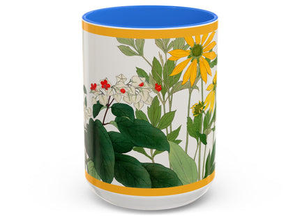 Clerodendrum & Rudbeckia Flower by Tanigami Kônan Colorful Mugs (11oz, 15oz)