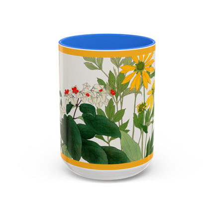 Clerodendrum & Rudbeckia Flower by Tanigami Kônan Colorful Mugs (11oz, 15oz)