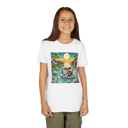 Melodic Kitten by the Koi Pond Youth Short Sleeve Tee
