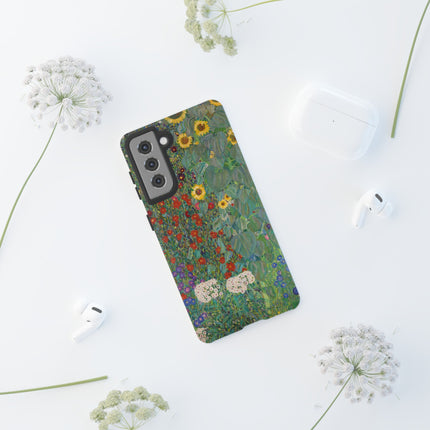 Farm Garden with Sunflowers by Gustav Klimt Phone Cases