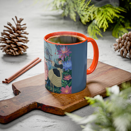 The Ladies And The Enchanted Macaw Colorful Mugs – Art Deco Botanical Elegance