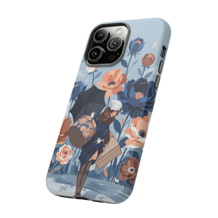 ☂️🌺 The Lady Of The Traveling Garden Phone Case – Art Deco Floral Adventure