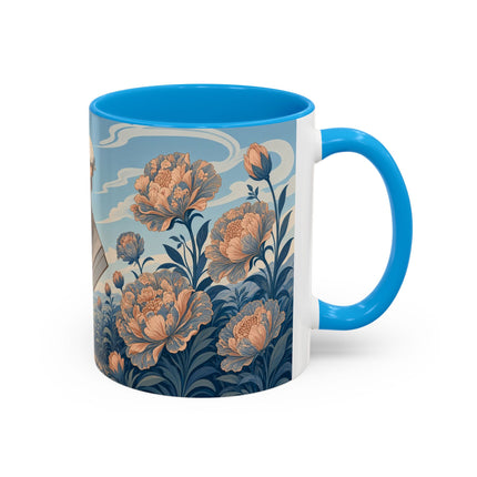 ☔🌸 The Grand Floral Journey Colorful Mug – Art Deco Travel Elegance
