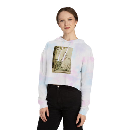 Sur talons rouges (On Red Heels) pl 02 by Gerda Wegener Women’s Cropped Hooded Sweatshirt