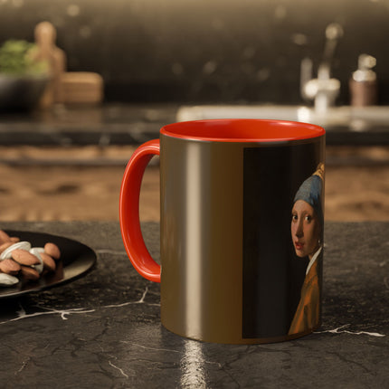 Girl with a Pearl Earring by Johannes Vermeer Colorful Mugs (11oz, 15oz)