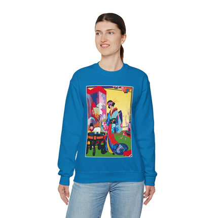 A Timeless Journey by Umberto Brunelleschi Heavy Blend™ Crewneck Sweatshirt