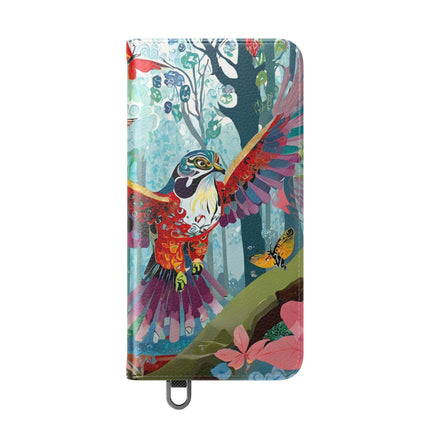 🦖🦋 Colorful Raptor Flip Case – Butterfly Wonder & Forest Adventure