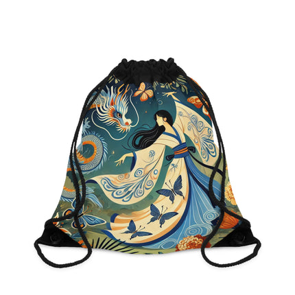 Fairy Waltz in the Butterfly Garden Drawstring Bag