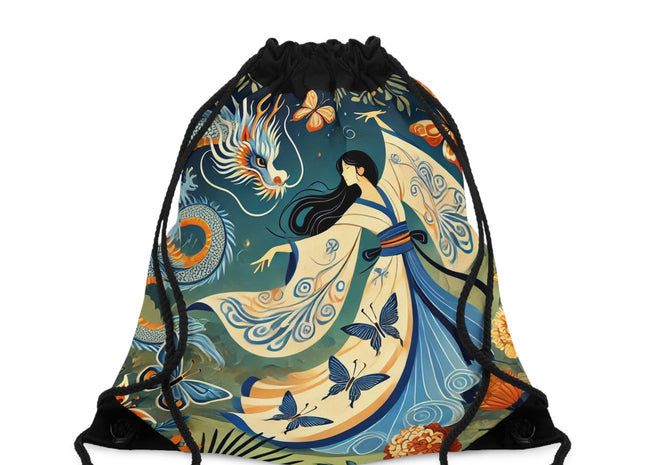 Fairy Waltz in the Butterfly Garden Drawstring Bag