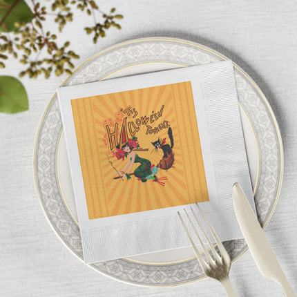 The Bewitching Ride White Coined Napkins
