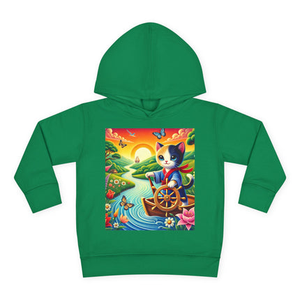 Sailor Kitten’s River Adventure Toddler Pullover Fleece Hoodie