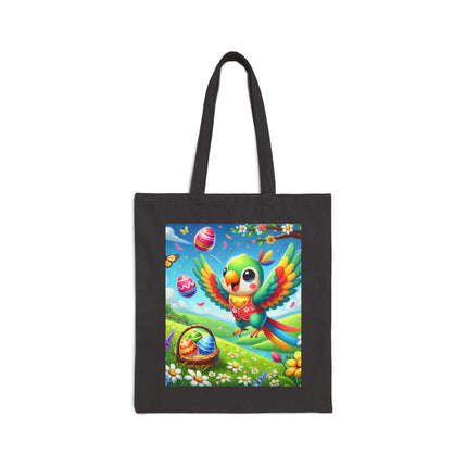 Easter Parrot Cotton Canvas Tote Bag