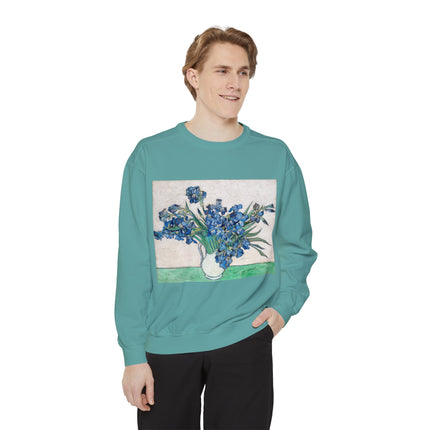 Irises by Vincent Van Gogh Unisex Garment-Dyed Sweatshirt