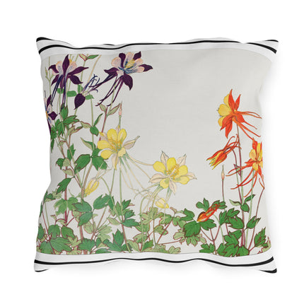 Aquilegia Flowers by Tanigami Kônan Outdoor Pillows