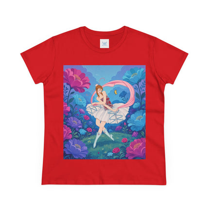 🦋🌸 The Butterfly Garden Ballet Cotton Tee – Art Deco Floral Whimsy