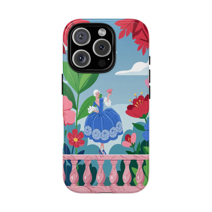 🌺🪭 The Lady Of The Grand Flower Terrace Phone Case – Art Deco Garden Elegance