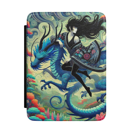 Mystic Guardian of the Sky Kindle Case – Warrior Fairy & Turquoise Dragon